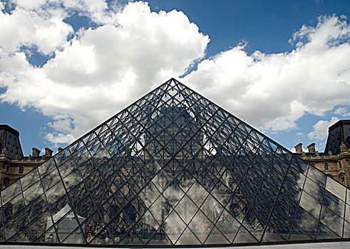玻璃金字塔,博物馆,卢浮宫金字塔,卢浮宫,巴黎,法国