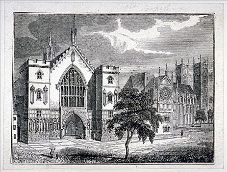 威斯敏斯特宫,新宫,院子,威斯敏斯特教堂,伦敦