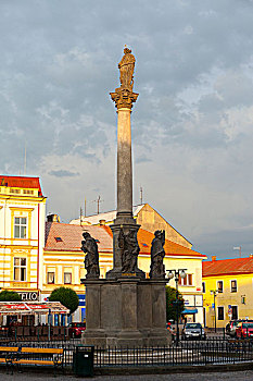 在捷克小镇瘟疫纪念碑