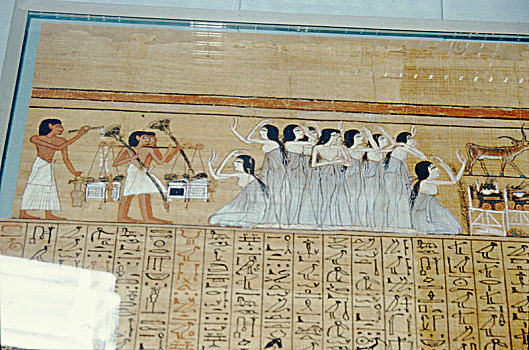 纸莎草,古埃及,葬礼,队列,艺术家,未知