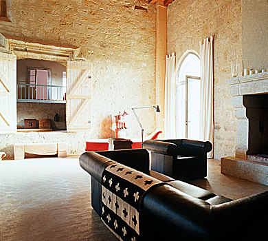 室内,沙发,壁炉,比利牛斯山脉,法国