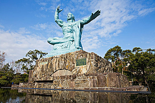 仰视,雕塑,纪念,平和,长崎,公园,日本