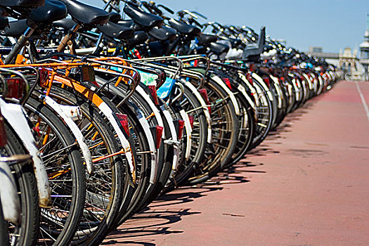 自行车,停放,中心,阿姆斯特丹,荷兰