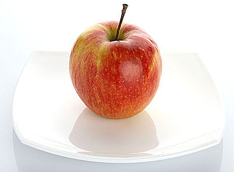 成熟,红苹果,白色,盘子