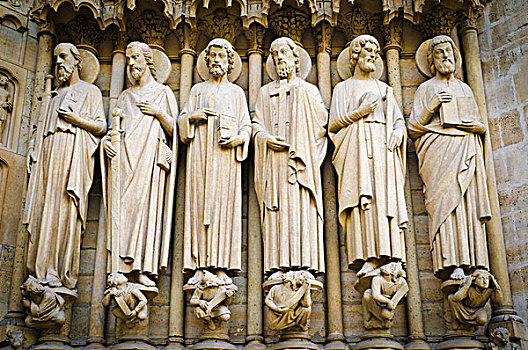 雕塑,圣母大教堂,巴黎,法国