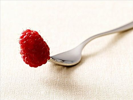 树莓,叉子,特写