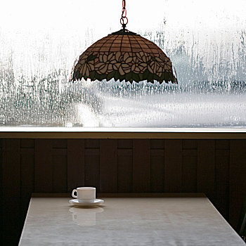 咖啡,杯子,桌子,灯,蒸汽,窗户,窗格,冰岛