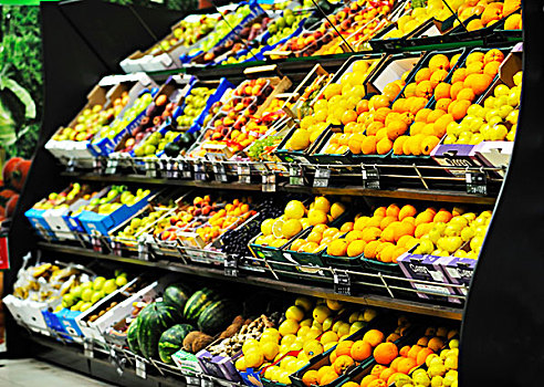 新鲜水果,蔬菜,超市,商店,店