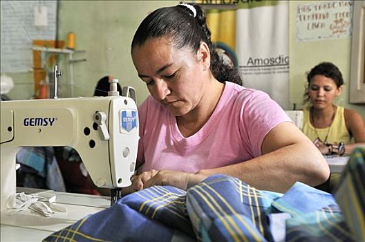 女人,缝纫机,女裁缝,合作,哥伦比亚,南美