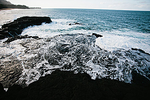 波浪,洗涤,海滩