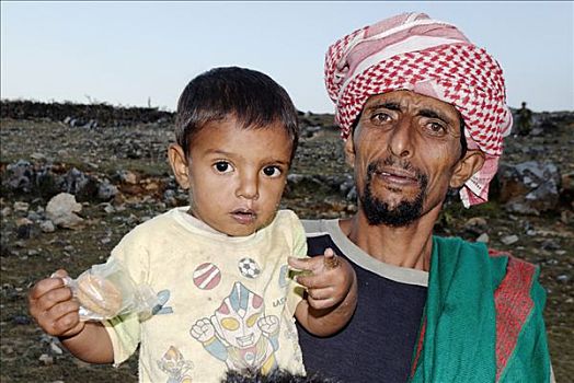 男人,儿子,肖像,索科特拉岛,也门,阿拉伯,中东