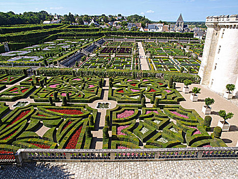 花园,维朗德里城堡,卢瓦尔河谷,法国