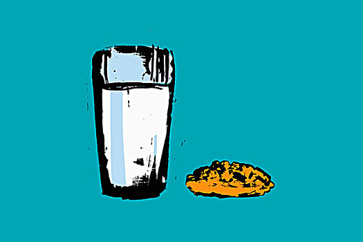 插画,图像,饮用水,粉末,蓝色背景