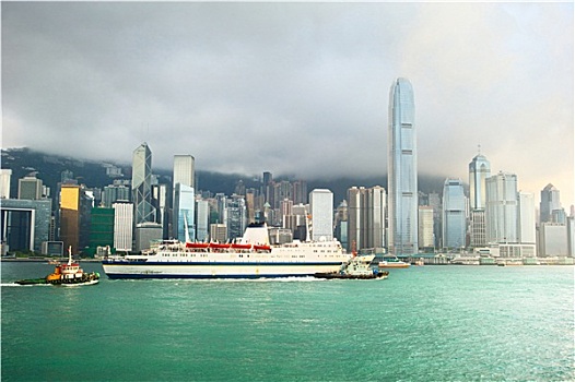 香港,港口,商务中心,渡轮
