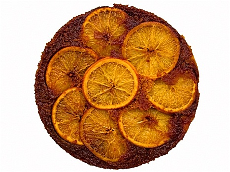 橙色,倒立,蛋糕