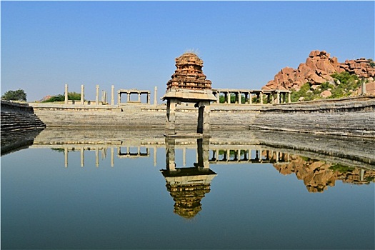 古老,水池,印度