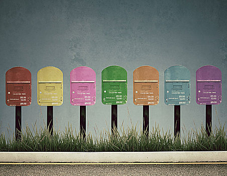 彩色,邮筒