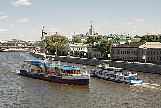 旅游,船,莫斯科,河,俄罗斯