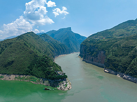 重庆三峡夔门航拍俯拍图