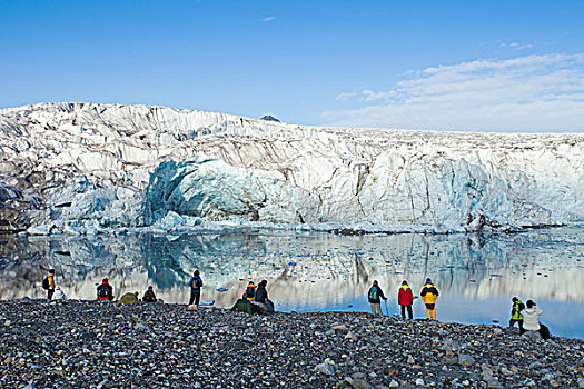 北极,斯瓦尔巴特群岛,旅游,静止,遥远,峡湾,冰河