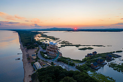 兴凯湖夏至云天