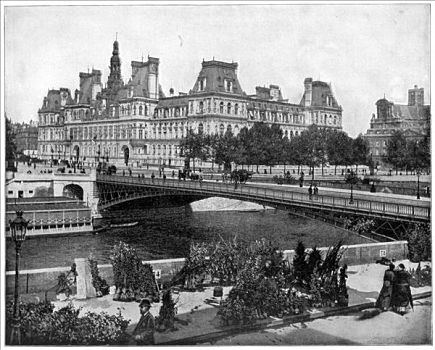 德威饭店,巴黎,迟,19世纪,艺术家,未知