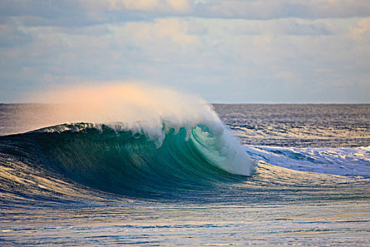 碎波,太平洋,威美亚湾,北岸,夏威夷