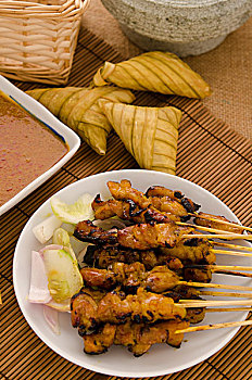 加香烤肉,传统,马来,食物