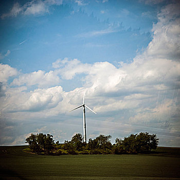风,涡轮,围绕,树,德国