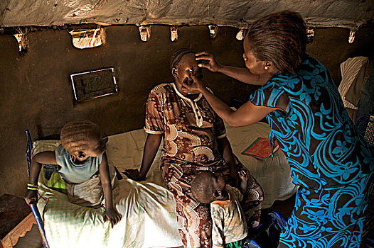 社区,健康,志愿者,检查,孕妇,家,拜访,居民区,朱巴,南,苏丹,十二月,2008年