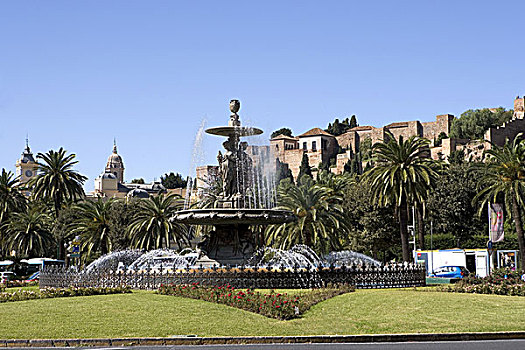 广场,西班牙,马拉加,阿尔卡萨瓦城堡,要塞