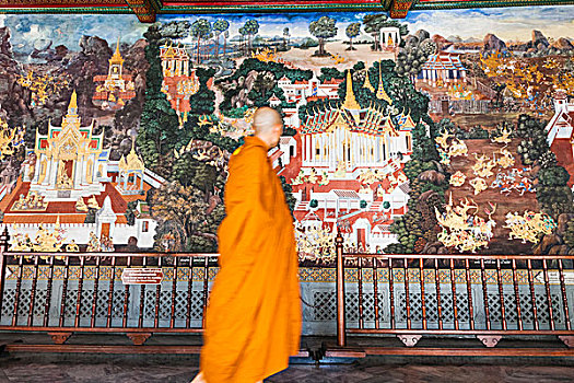 泰国,曼谷,大皇宫,玉佛寺,艺术馆,壁画,场景