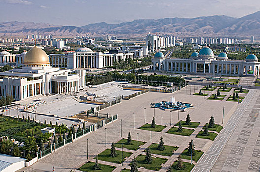 土库曼斯坦,壮观,宫殿,穹顶