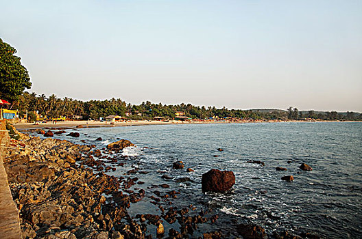石头,海岸,果阿,印度