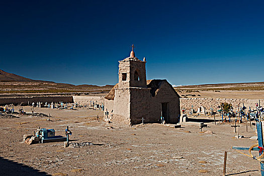 教堂,墓地,圣胡安,盐湖,乌尤尼,玻利维亚