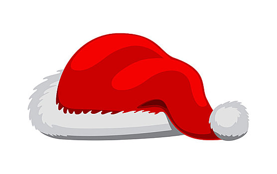 一个,圣诞老人,红色,帽子,插画,风格,冬天,毛皮,毛织品,隔绝,白色背景,背景,圣诞节,装饰,头饰,象征,滑雪板,帽