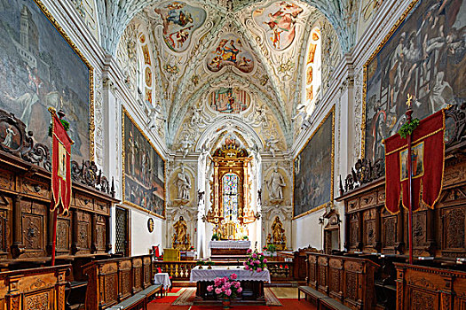 合唱团,教区教堂,莫斯托格,下奥地利州,奥地利,欧洲