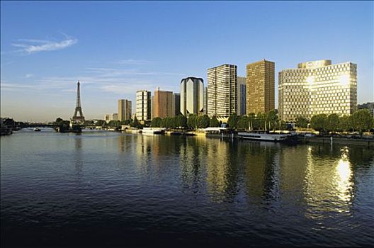 法国,巴黎,正面,塞纳河,埃菲尔铁塔,旅游,背景