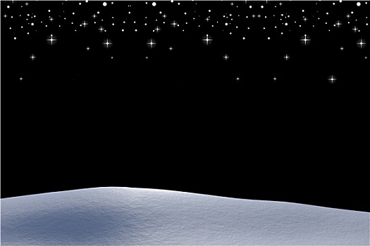 雪景,夜空