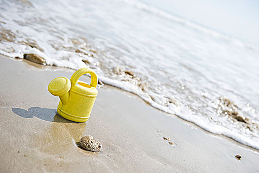 玩具,洒水壶,海滩