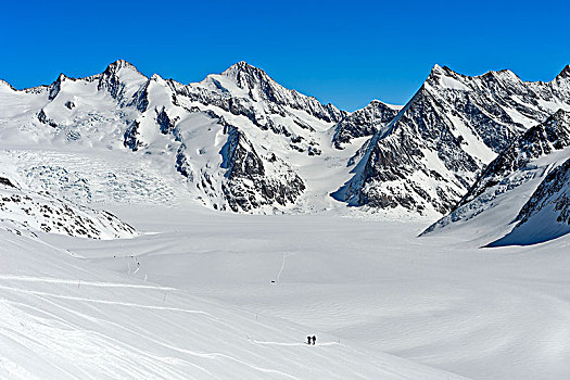 风景,上方,积雪,格罗塞尔,伯尔尼阿尔卑斯山,瓦莱,瑞士,欧洲