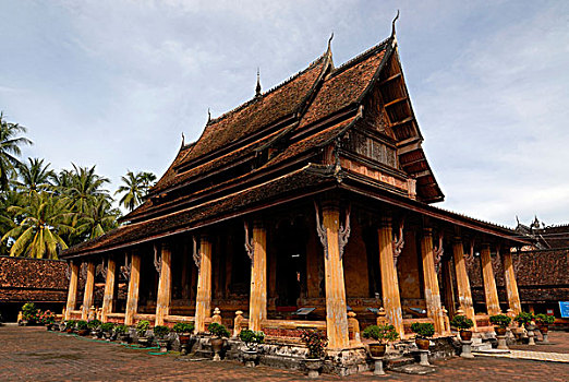 桶,寺院,万象,老挝,东南亚