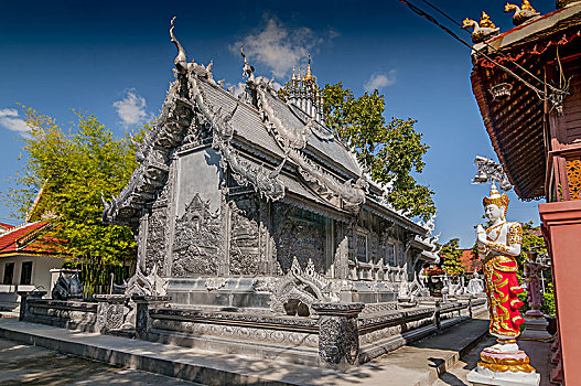 寺院,著名,银,庙宇,清迈,泰国