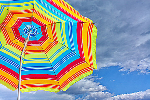 彩色,海滩伞,天空