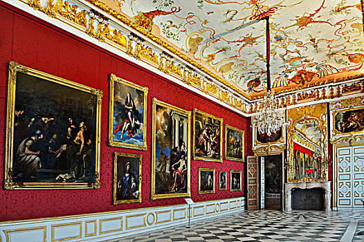 画廊,第一,地面,城堡,施莱斯海姆宫,宫殿,乌伯施莱斯海姆,靠近,慕尼黑,上巴伐利亚,巴伐利亚,德国,欧洲