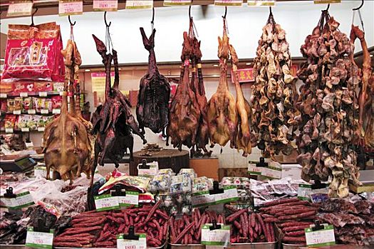 鸭肉,香肠,超市,上海,中国