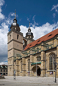 城镇,教堂,上弗兰科尼亚,巴伐利亚,德国,欧洲