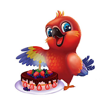 微笑,高兴,长尾鹦鹉,鹦鹉,聚会,蛋糕,朋友,儿童,生日快乐