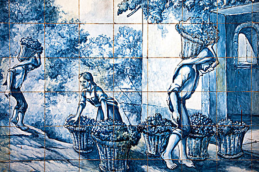 上光瓷砖,涂绘,砖瓦,旧式,马德拉岛,葡萄牙,欧洲