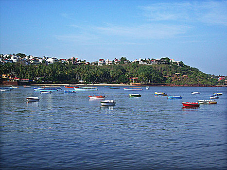 风景,果阿,海滩,印度,2008年,西部,海岸,沿岸,美景,喧闹,建筑,庙宇,教堂,老,房子